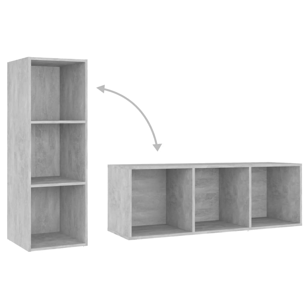 Set Mobile TV 3 pz Grigio Cemento in Legno Multistrato - homemem39
