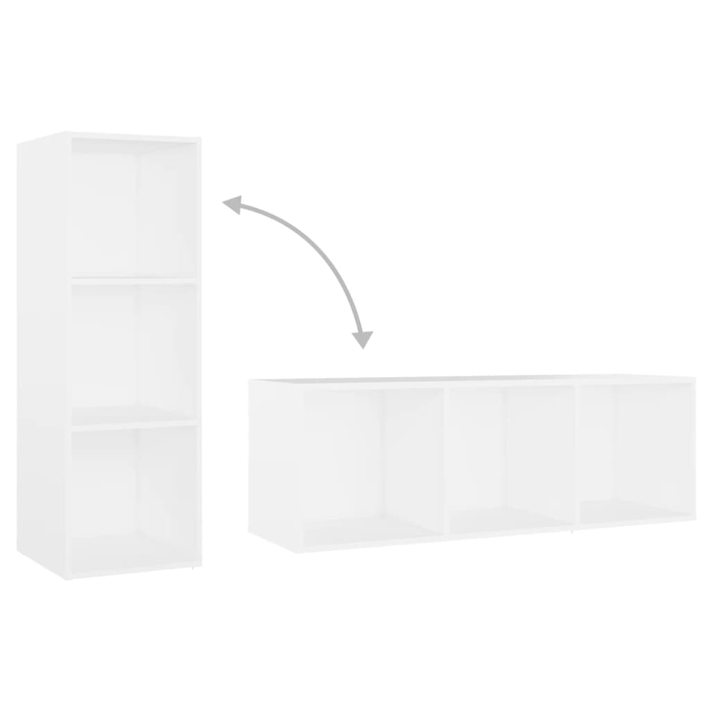 Mobili TV 4 pz Bianchi 107x35x37 cm in Legno Multistrato - homemem39