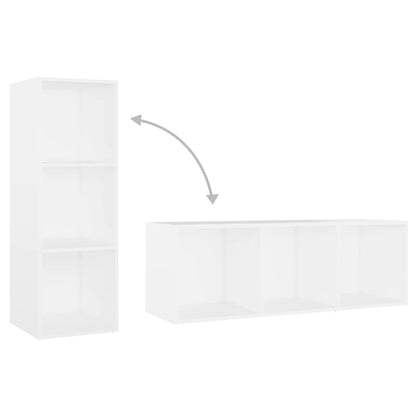 Mobili TV 4 pz Bianchi 107x35x37 cm in Legno Multistrato - homemem39