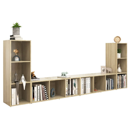 Mobili TV 4 pz Rovere Sonoma 107x35x37 cm in Legno Multistrato - homemem39