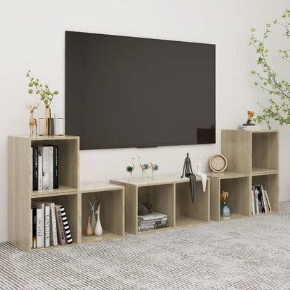 Set Mobile TV 6 pz Rovere Sonoma in Legno Multistrato - homemem39