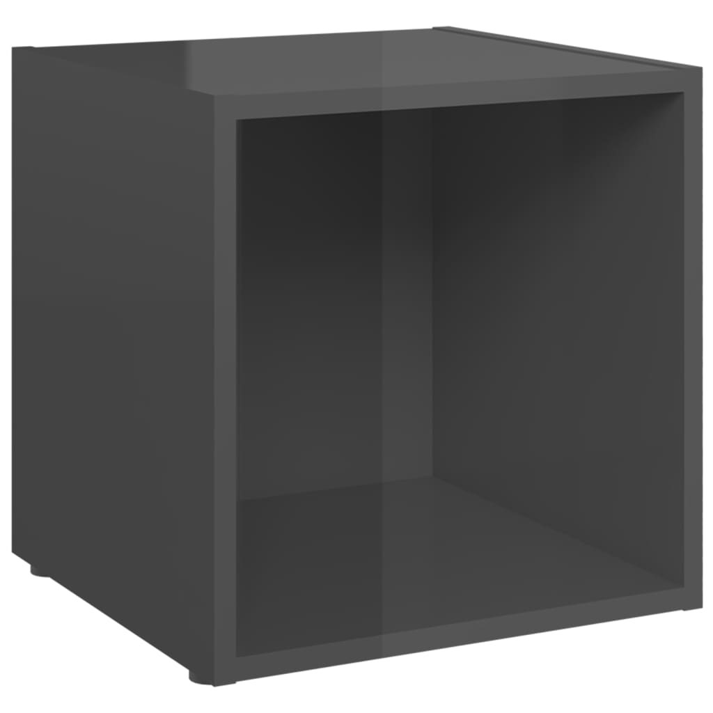 Set Mobili TV 6 pz Grigio Lucido in Legno Multistrato - homemem39