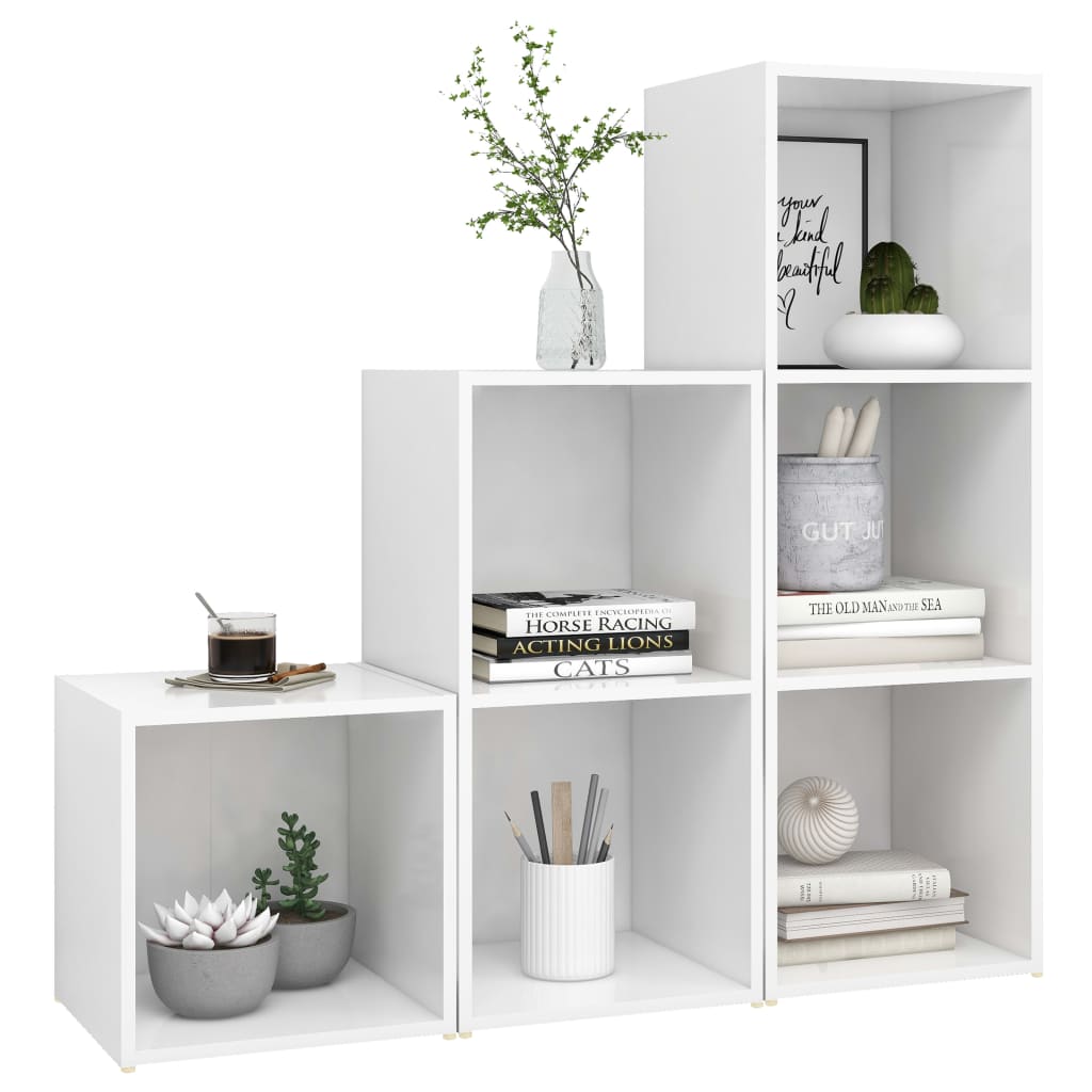 Set Mobili Porta TV 3 pz Bianco in Legno Multistrato - homemem39
