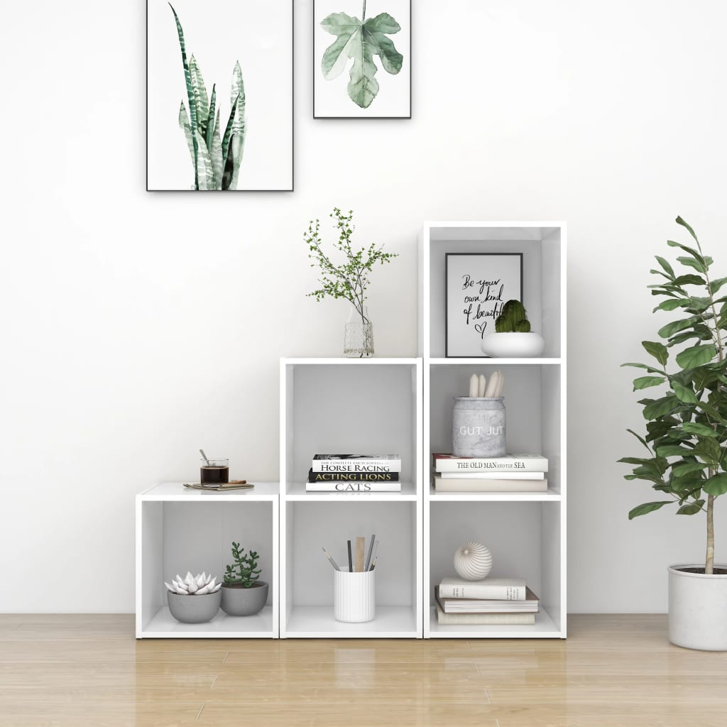 Set Mobili Porta TV 3 pz Bianco in Legno Multistrato - homemem39