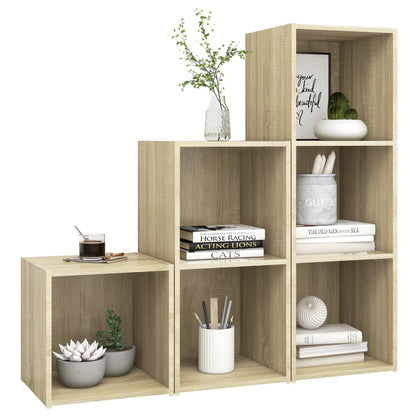 Set Mobile TV 3 pz Rovere Sonoma in Legno Multistrato - homemem39