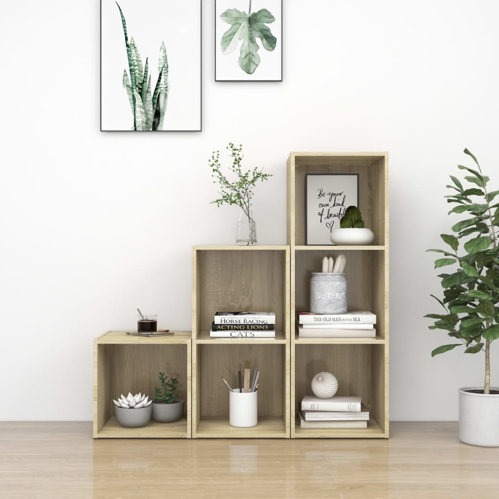 Set Mobile TV 3 pz Rovere Sonoma in Legno Multistrato - homemem39