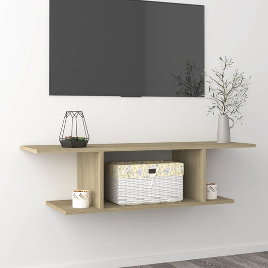 Mobile Porta TV a Parete Rovere Sonoma 103x30x26,5 cm - homemem39