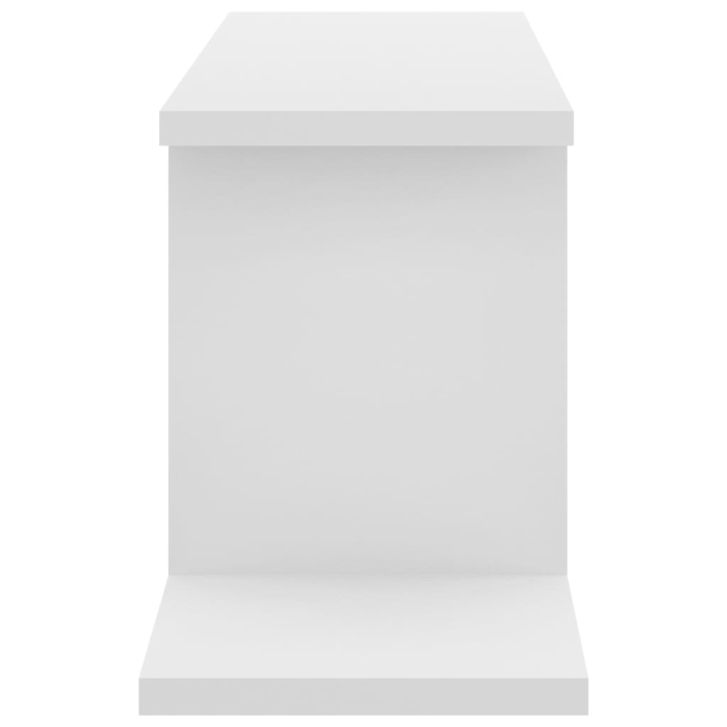 Scaffale TV Parete Rovere Bianco 125x18x23 cm Legno Multistrato | homemem39