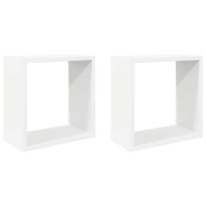 Mensole Parete a Cubo 2 pz Bianche 30x15x30cm | homemem39