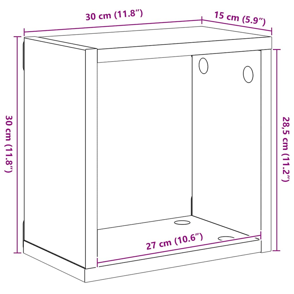 Mensole Parete a Cubo 6 pz Bianche 30x15x30 cm | homemem39