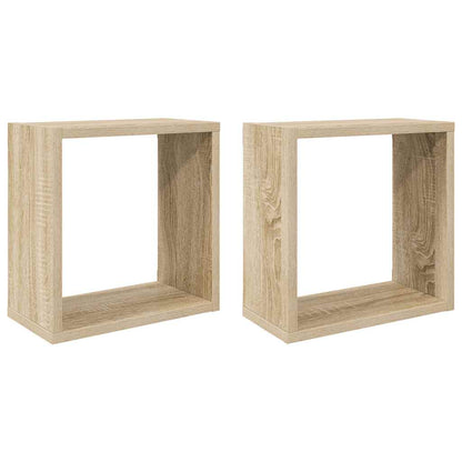 Mensole a Cubo 2 pz Rovere Sonoma 30x15x30 cm | homemem39
