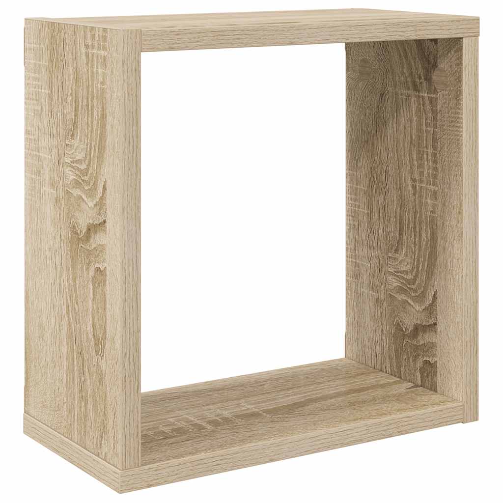 Mensole a Cubo 2 pz Rovere Sonoma 30x15x30 cm | homemem39