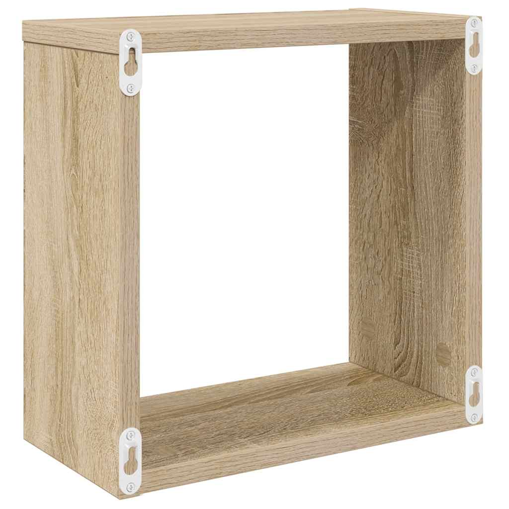 Mensole a Cubo 2 pz Rovere Sonoma 30x15x30 cm | homemem39