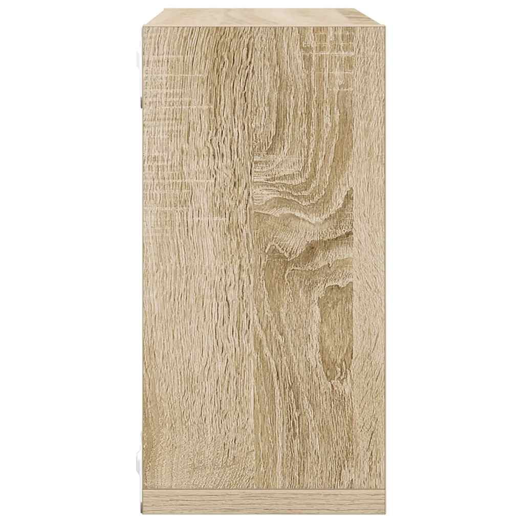 Mensole a Cubo 4 pz Rovere Sonoma 30x15x30 cm | homemem39