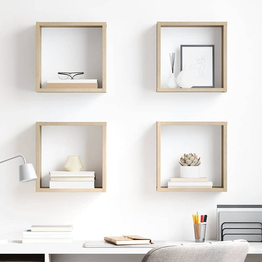 Mensole a Cubo 4 pz Rovere Sonoma 30x15x30 cm | homemem39