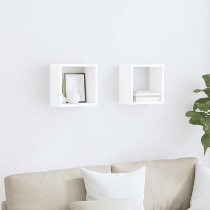 Mensole Parete a Cubo 2 pz Bianche 26x15x26 cm | homemem39