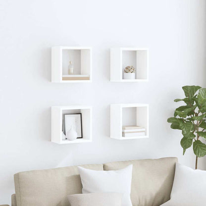 Mensole Parete a Cubo 4 pz Bianche 26x15x26 cm | homemem39