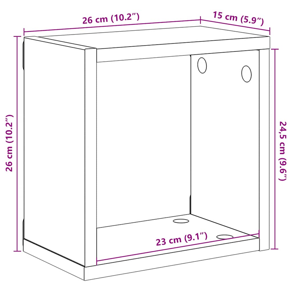 Mensole Parete a Cubo 4 pz Bianche 26x15x26 cm | homemem39