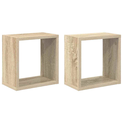 Mensole Parete a Cubo 2 pz Rovere Sonoma 26x15x26 cm | homemem39