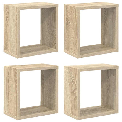Mensole a Cubo 4 pz Rovere Sonoma 26x15x26 cm | homemem39