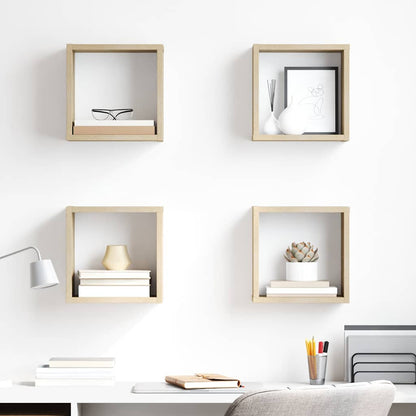 Mensole a Cubo 4 pz Rovere Sonoma 26x15x26 cm | homemem39