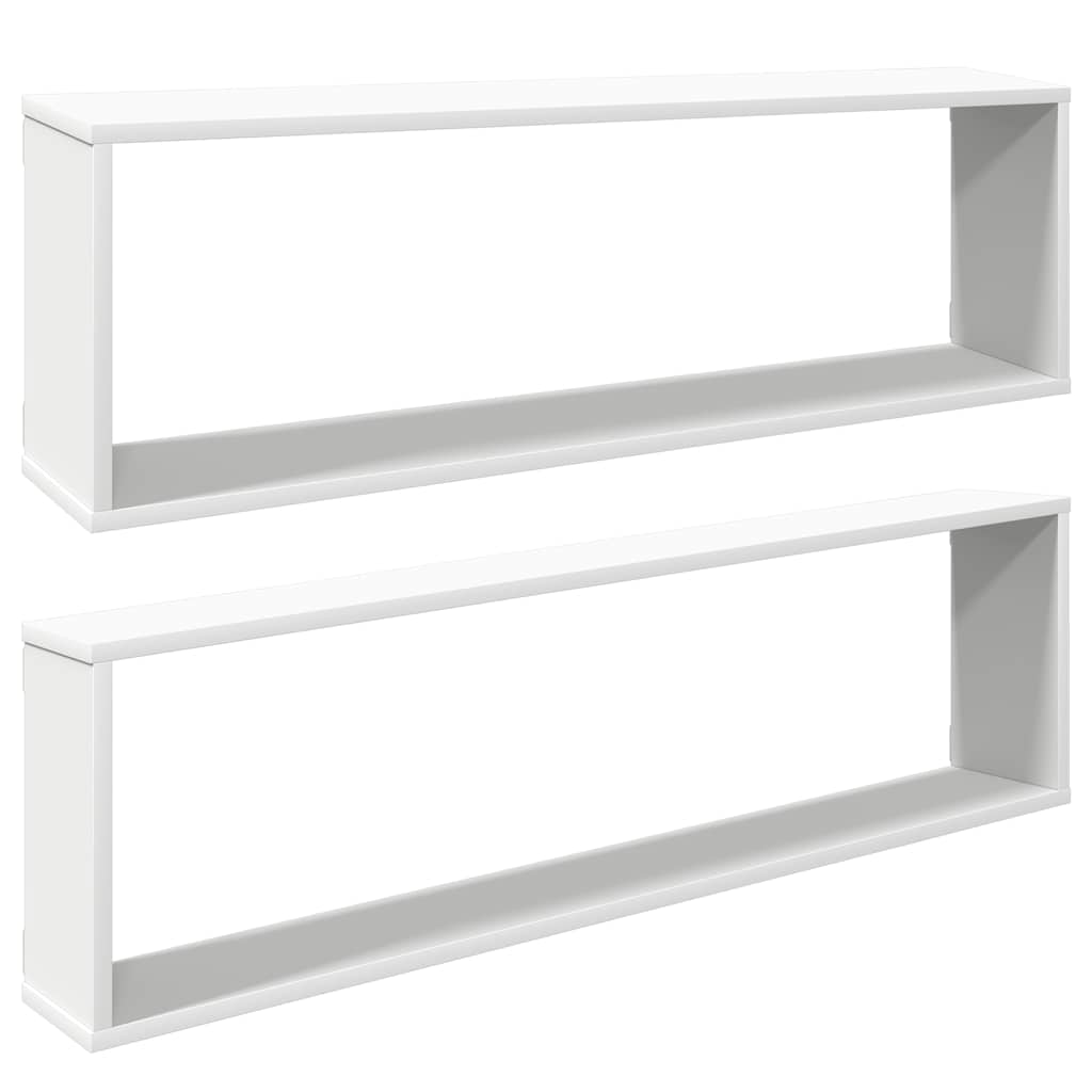 Mensole Parete a Cubo 2 pz Bianco 100x15x30 cm in Multistrato | homemem39