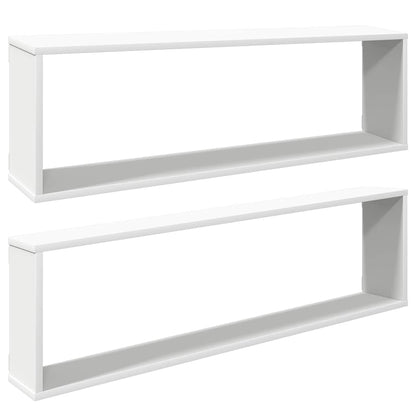 Mensole Parete a Cubo 2 pz Bianco 100x15x30 cm in Multistrato | homemem39