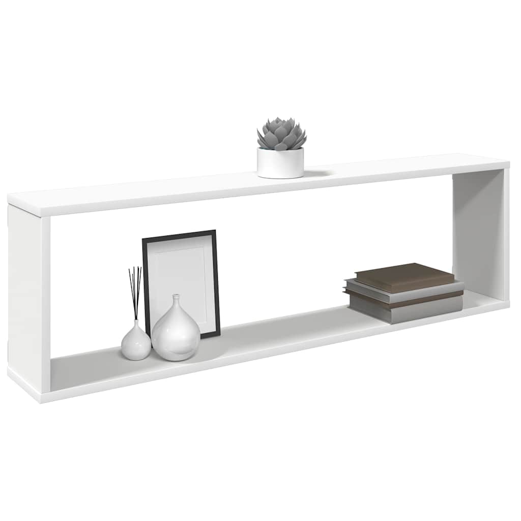 Mensole Parete a Cubo 2 pz Bianco 100x15x30 cm
