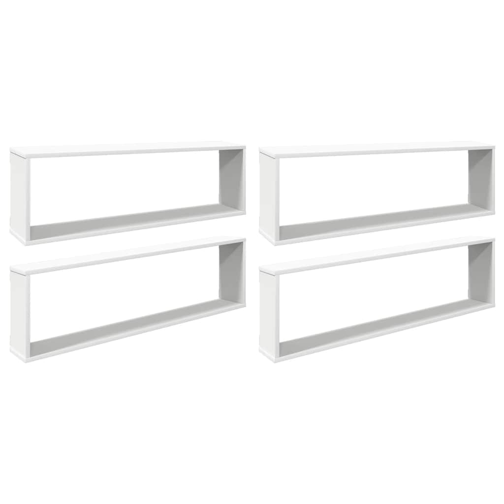 Mensole Parete a Cubo 4 pz Bianco 100x15x30 cm in Multistrato | homemem39