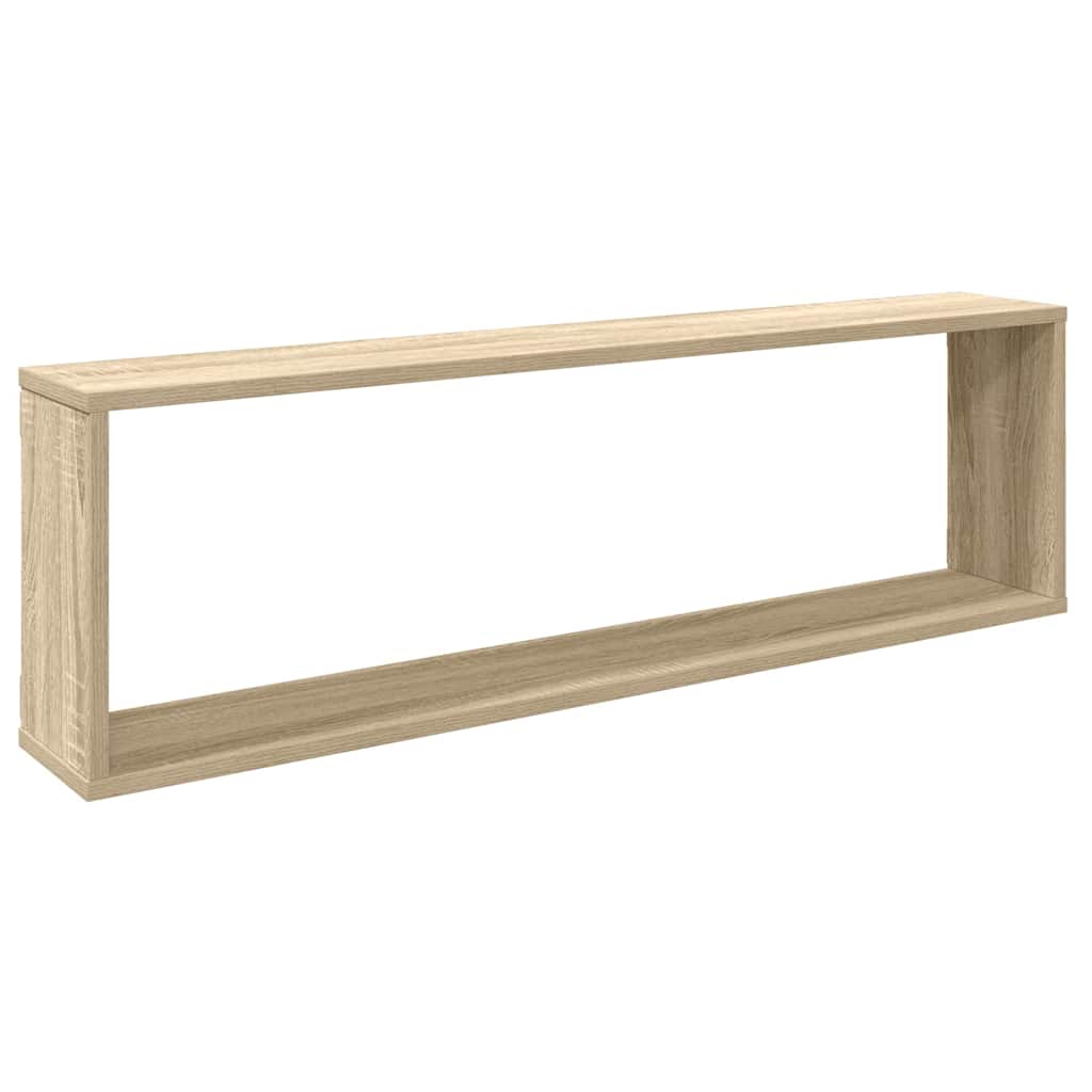 Mensole Parete a Cubo 2pz Rovere Sonoma 100x15x30cm Multistrato | homemem39