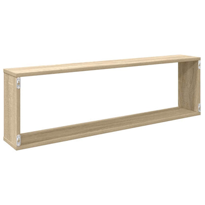 Mensole Parete a Cubo 2pz Rovere Sonoma 100x15x30cm Multistrato | homemem39