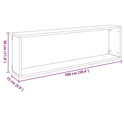 Mensole Parete a Cubo 2pz Rovere Sonoma 100x15x30cm Multistrato | homemem39