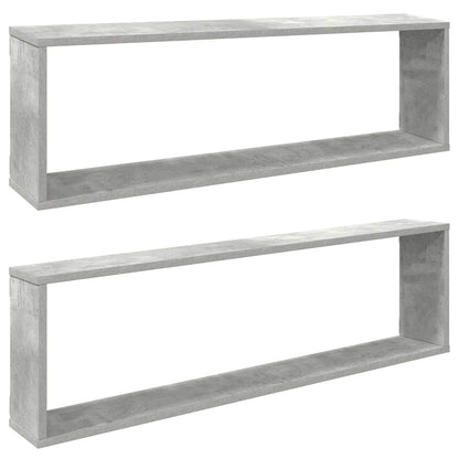 Mensole Parete Cubo 2pz Grigio Cemento 100x15x30 cm Multistrato | homemem39