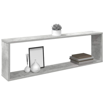 Mensole Parete Cubo 2pz Grigio Cemento 100x15x30 cm