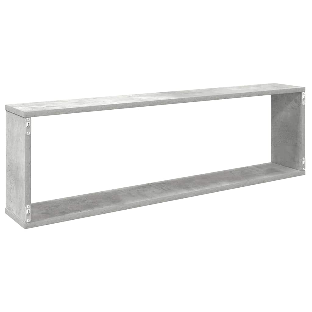 Mensole Parete Cubo 2pz Grigio Cemento 100x15x30 cm Multistrato | homemem39