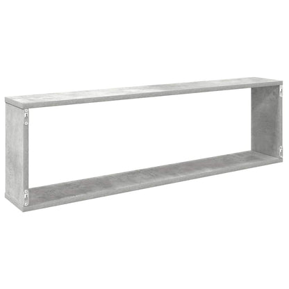 Mensole Parete Cubo 2pz Grigio Cemento 100x15x30 cm Multistrato | homemem39