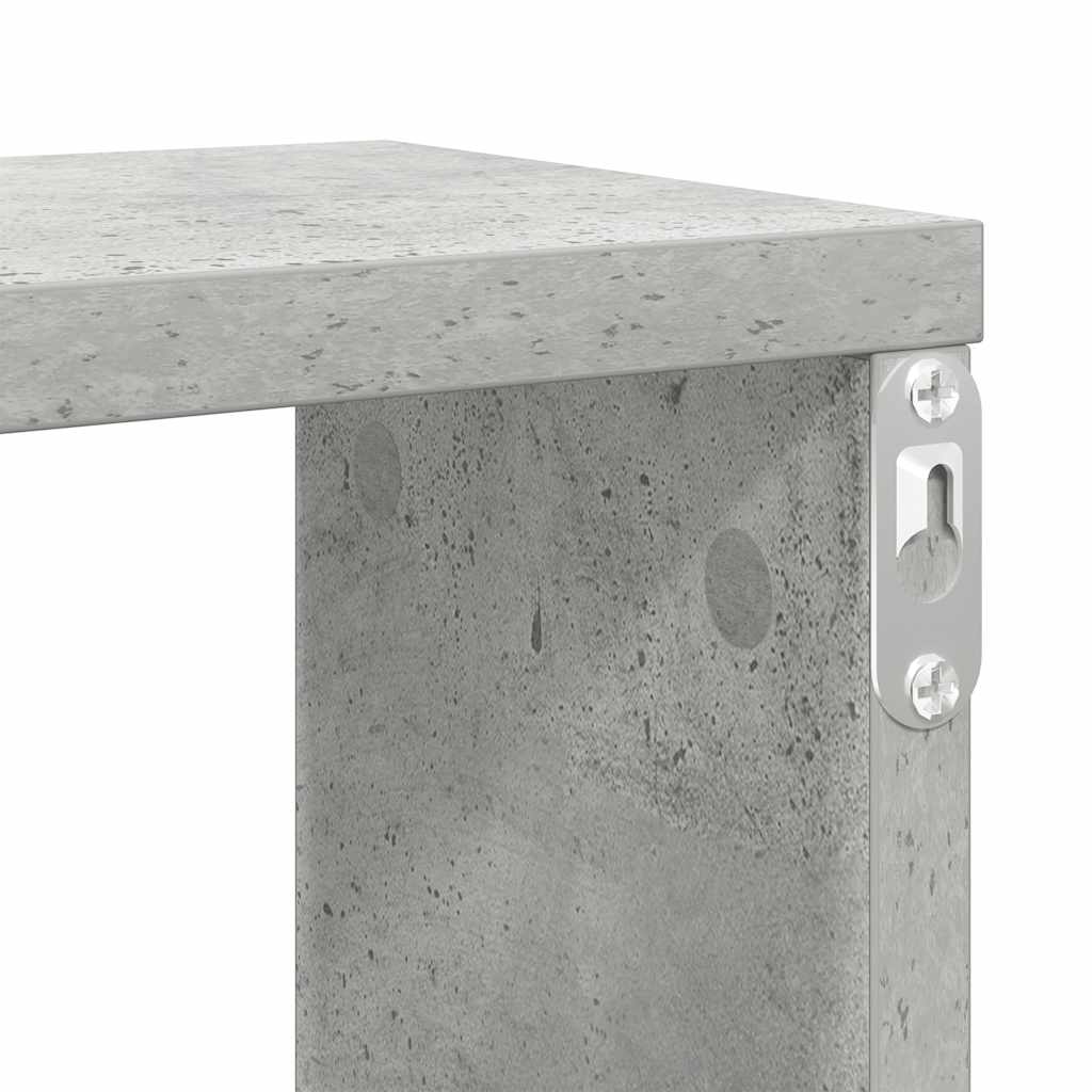 Mensole Parete Cubo 4pz Grigio Cemento 100x15x30 cm Multistrato | homemem39