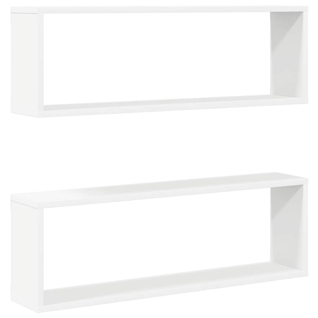 Mensole Parete a Cubo 2pz Bianco 80x15x26,5cm Legno Multistrato | homemem39