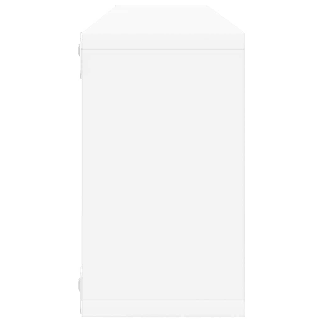 Mensole Parete a Cubo 2pz Bianco 80x15x26,5cm Legno Multistrato | homemem39