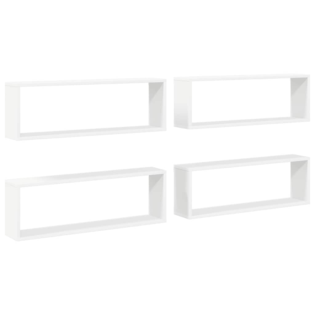 Mensole Parete a Cubo 4pz Bianco 80x15x26,5cm Legno Multistrato | homemem39