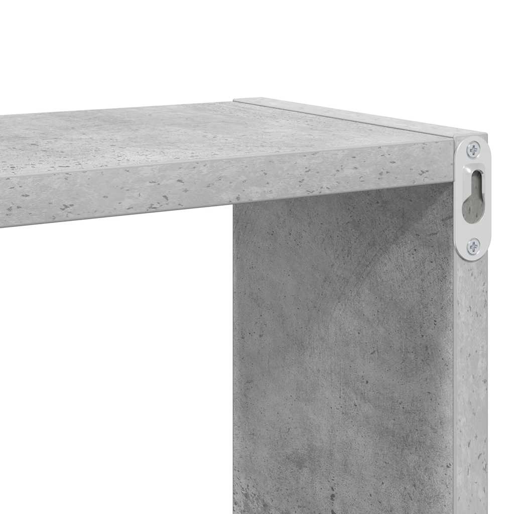 Mensole Parete Cubo 2pz Grigio Cemento 80x15x26,5cm Multistrato