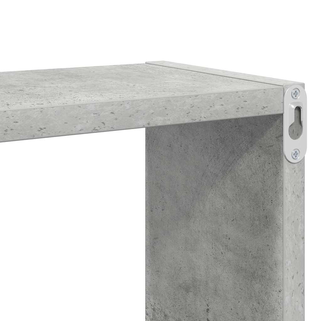 Mensole Parete Cubo 4pz Grigio Cemento 80x15x26,5cm Multistrato | homemem39
