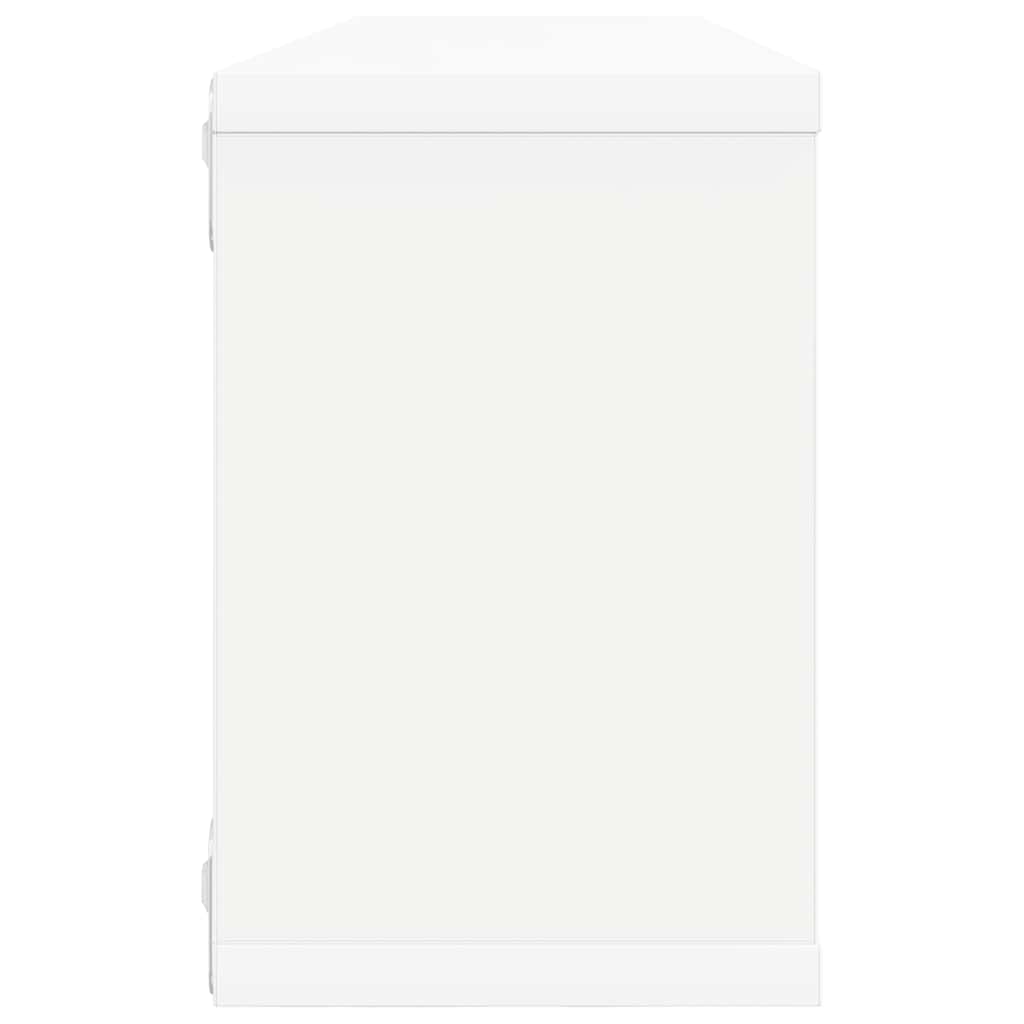 Mensole Parete a Cubo 2pz Bianche 60x15x23 cm Legno Multistrato | homemem39