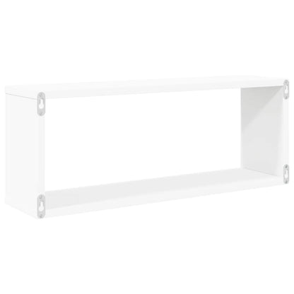Mensole Parete a Cubo 2pz Bianche 60x15x23 cm Legno Multistrato | homemem39