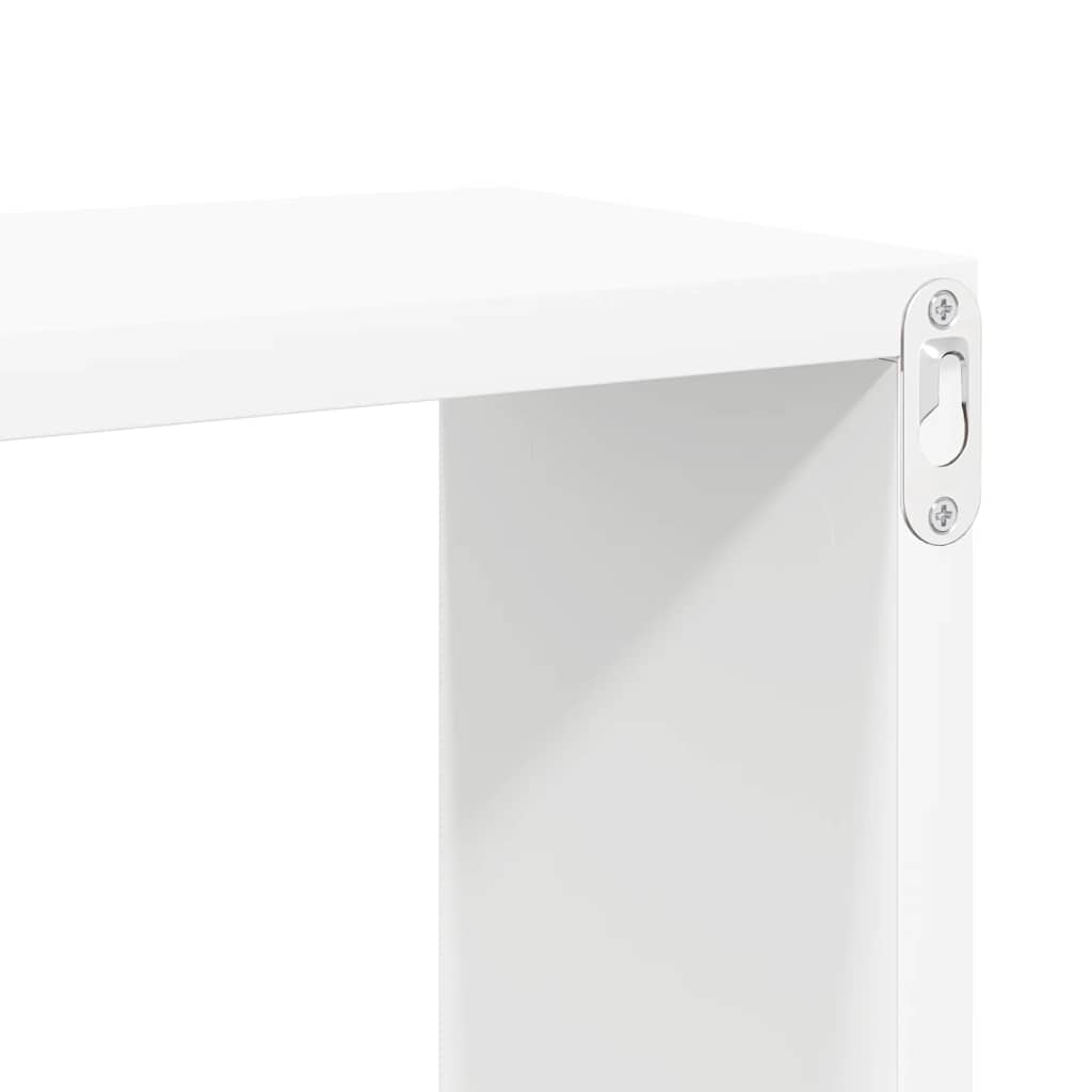 Mensole Parete a Cubo 2pz Bianche 60x15x23 cm Legno Multistrato | homemem39