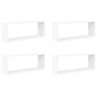 Mensole Parete a Cubo 4pz Bianche 60x15x23 cm Legno Multistrato