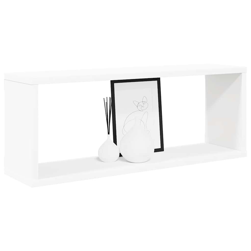 Mensole Parete a Cubo 4pz Bianche 60x15x23 cm Legno Multistrato