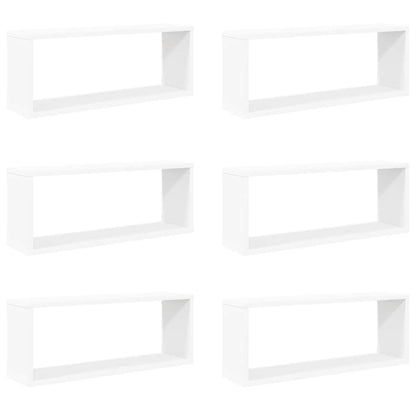 Mensole Parete a Cubo 6pz Bianche 60x15x23 cm Legno Multistrato | homemem39