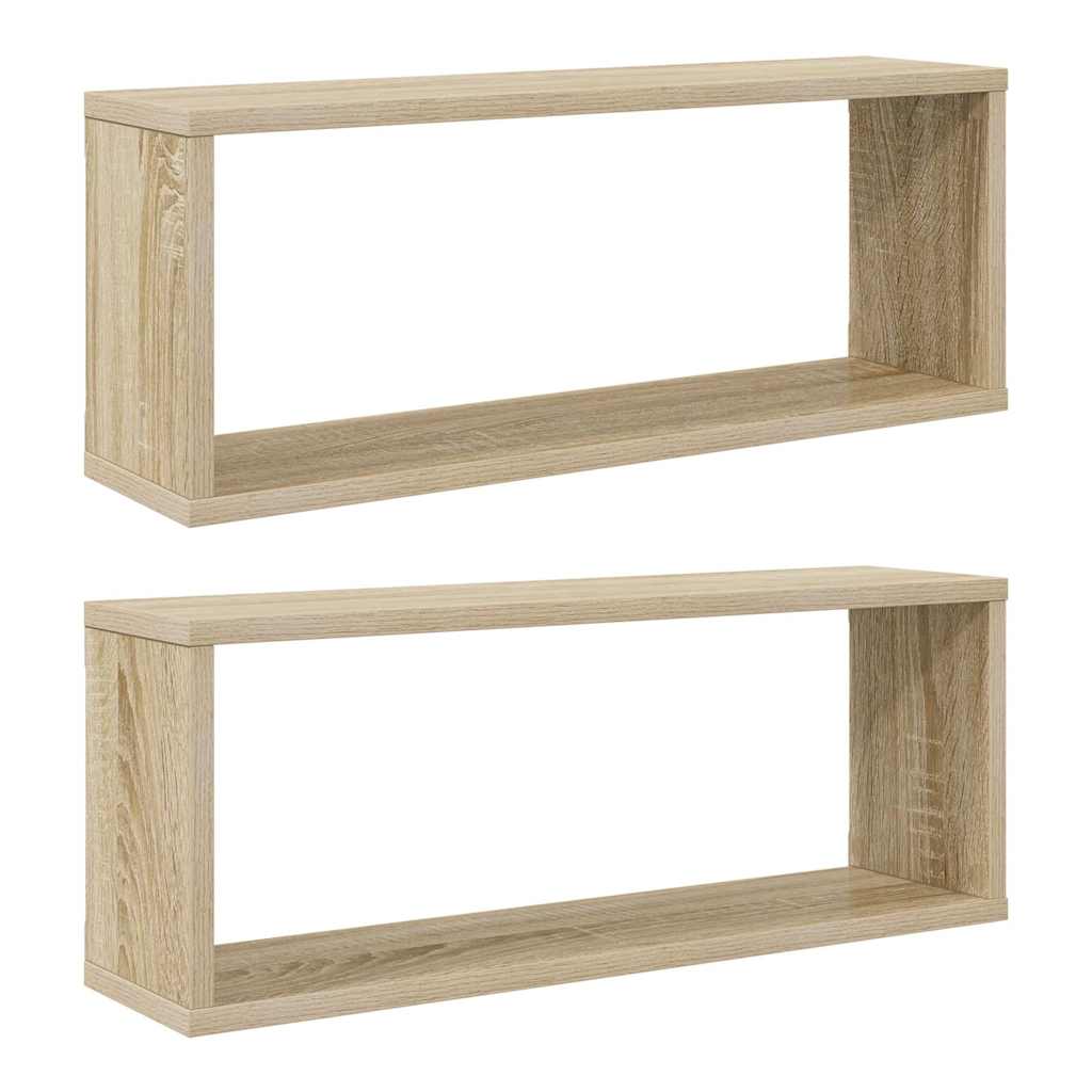 Mensole Parete a Cubo 2pz Rovere Sonoma 60x15x23 cm Multistrato | homemem39