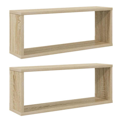 Mensole Parete a Cubo 2pz Rovere Sonoma 60x15x23 cm Multistrato | homemem39